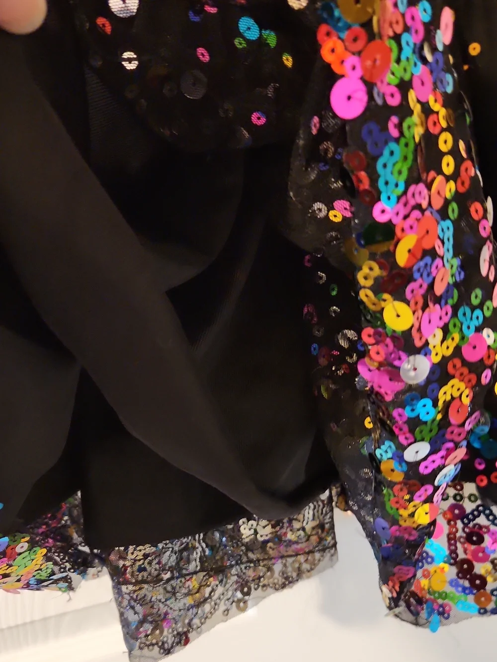 Black Sequin Dance Performance Competition One Piece